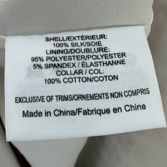 TORY BURCH 100% Silk Fran Mini Dress Removable Collar Sleeveless Cream Ivory 12 - Picture 5 of 9